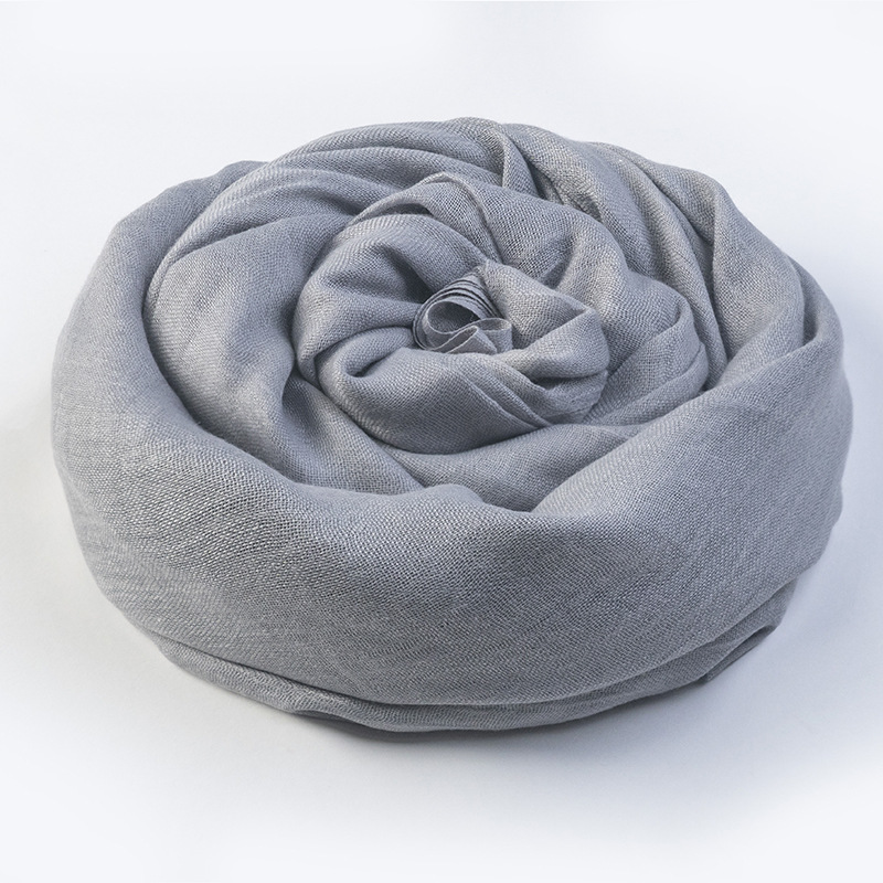 K491 Cotton and linen solid color scarf women's summer sun protection medium long gauze scarf Japanese and Korean literary beach long scarf trave