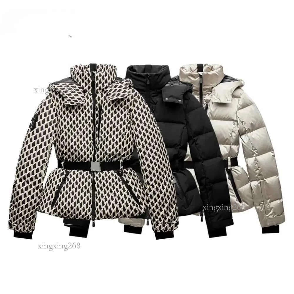 Women's Down Parkas Womens Fashion Waist with Belt Hooded Down Cotton Jacket New Commuting Warm Windproof Jacket More Comfortable Strtwear Y250218