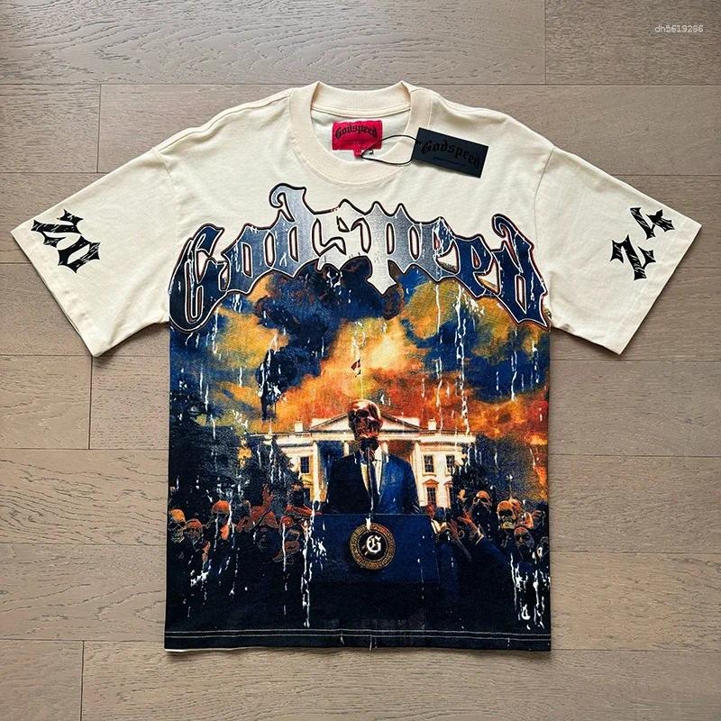 Men's T Shirts Godspeed VLBE Retro Skull Rider Fitness Street City Casual Plus Size Loose Short Sleeve T-shirt Girl 3D Couple