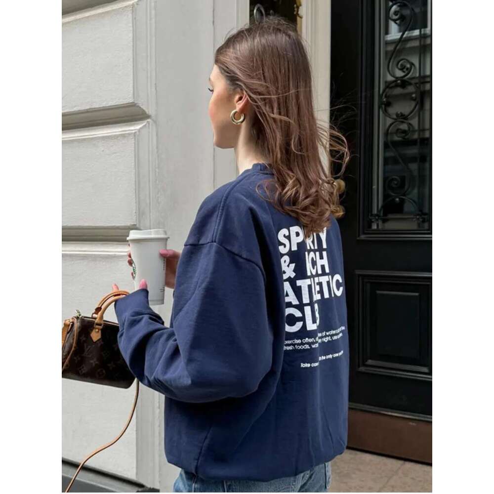 Designer Women's Clothing Letter Print Sweatshirts Autumn Winter O Neck Long Sleeve Sweatshirt Streetwear Vintage Casual Pullover Tops Designer&#
