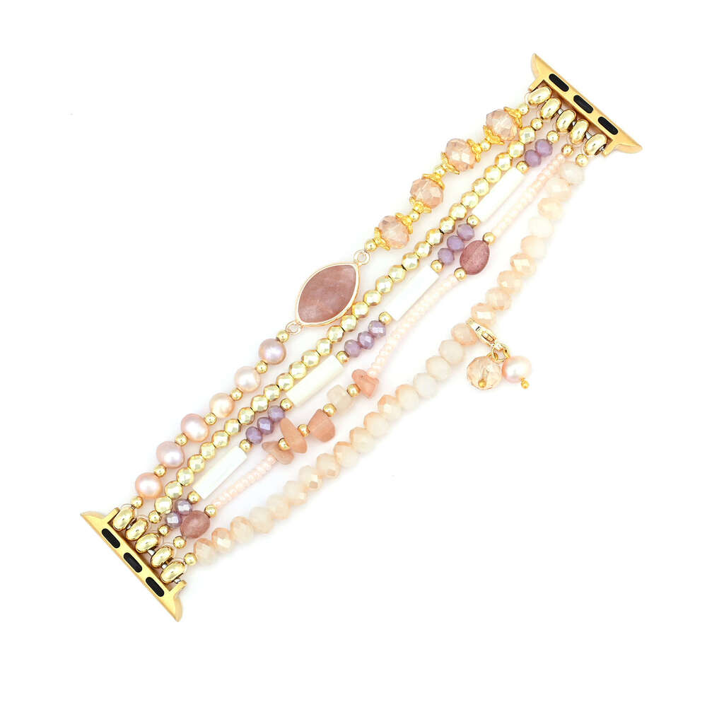 New Sunstone Pearl Elastic Rope Watch with Bohemian Apple/Samsung/Phoebe Strap