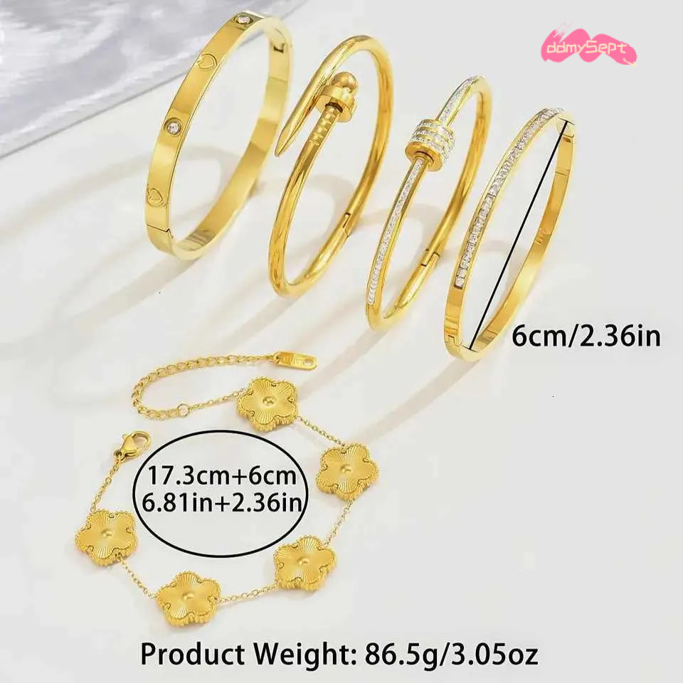 Europe And Hot Stainl Steel Lucky Fashion Wens Bracelet Gold Bangles S H11.21 ddmysept
