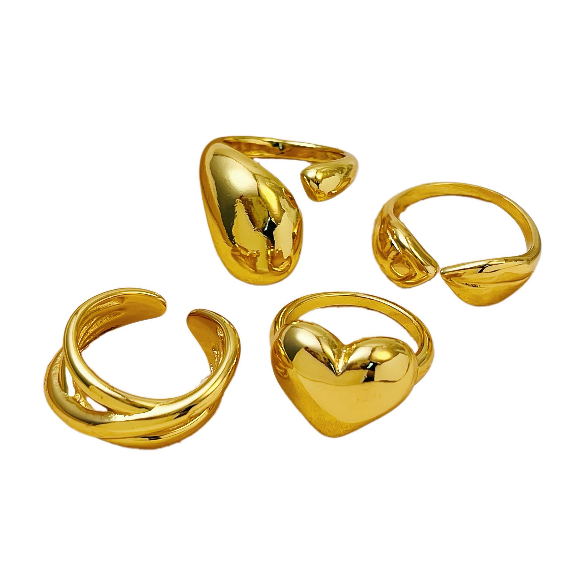 ins niche minimalist exaggerated heart-shaped titanium steel ring High quality gold designer diamond ring rings designer for women engagement men love - view 8