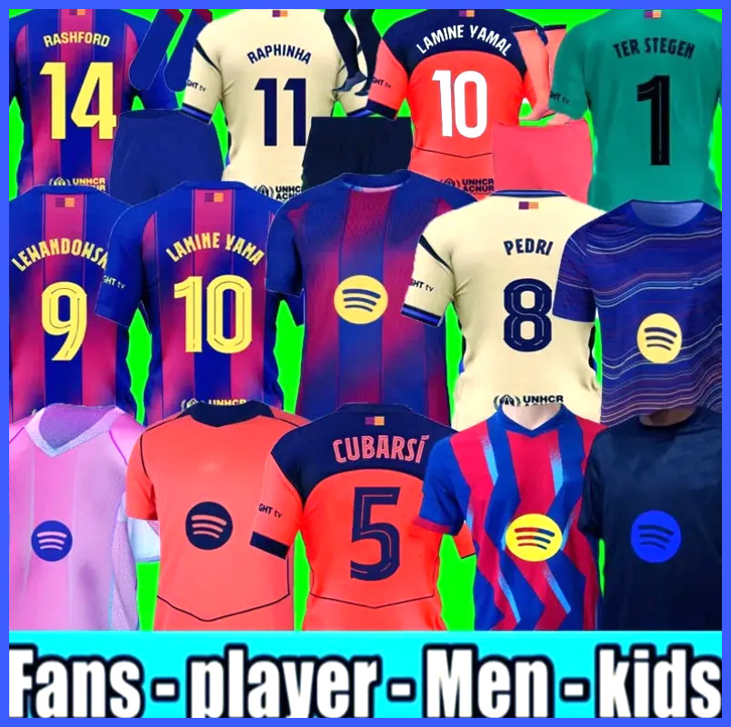 football kids kits LEWANDOWSKI 10 soccer jerseys barcelona jersey barcelona 25 26 27 jersey kids kit football shirt kids kit lamine yamal