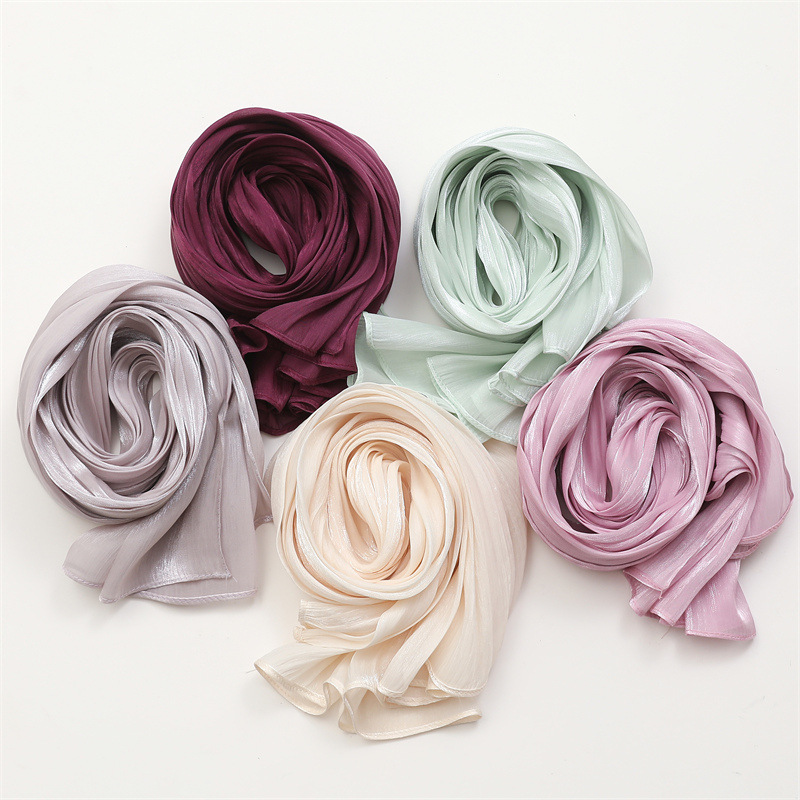 K687 New style small fresh and soft spring, summer, autumn and winter solid color scarf sun protection warm shawl cotton and linen headscarf silk scar
