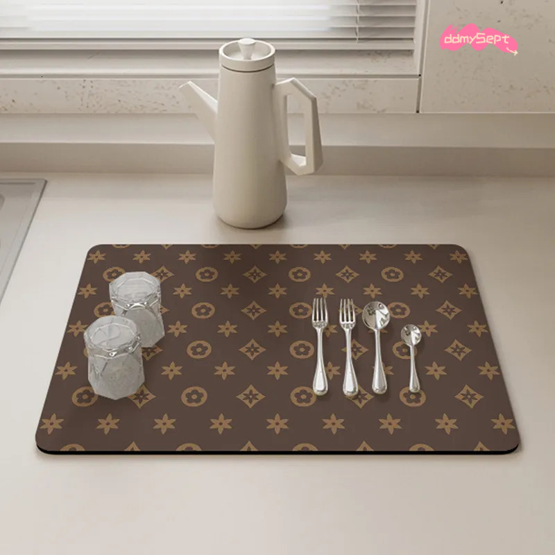 Countertop Draining Kitchen Cup Bowl Plate Drying Bar Tea Table Sink Water Absorption Heat Insulation Mat ddmysept