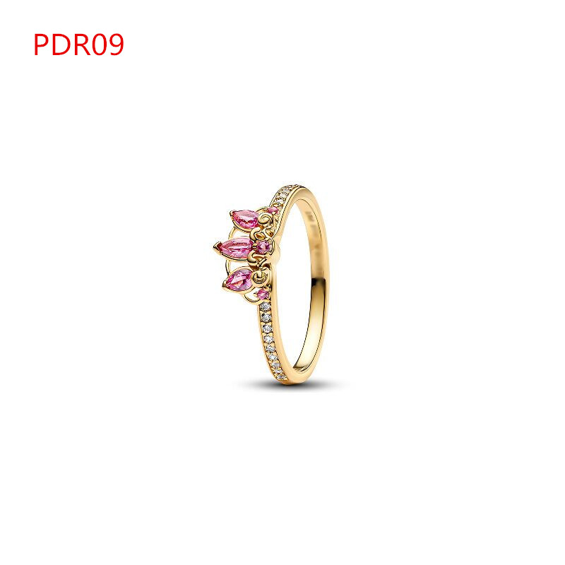 Fashion Women Girls Rings Stainless Steel Silver Gold White Pink Red Zircon Number Letter Heart Circle Stone Jewelry A Gift