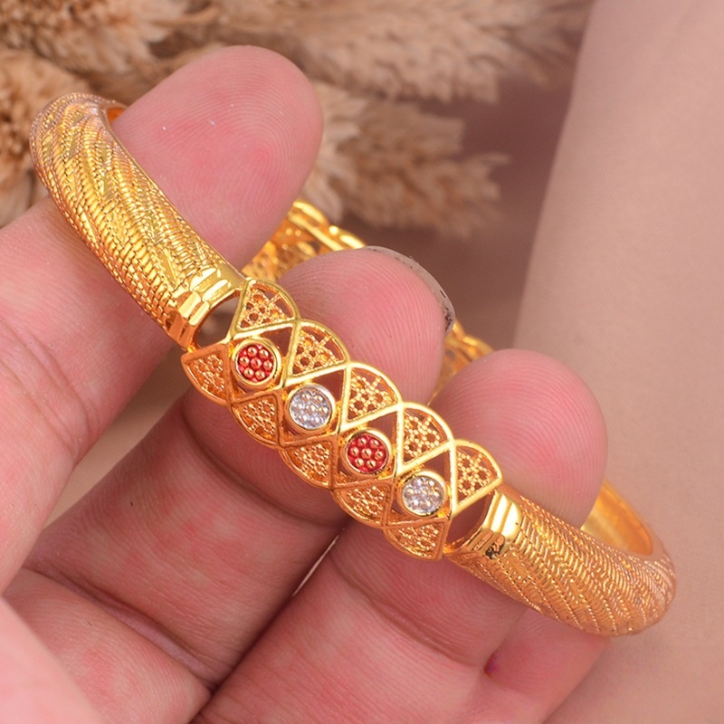 22k Gold bracelet with unique ethnic style, niche, simple, versatile and elegant for women palace style designer bracelet women luxury jewelry bracele - view 4