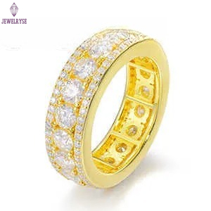 Mens Unisex Sterg Sier Wedding Engagement Ring Top Icy Fine Jewelry VVS D Color Moissanite Dia Gold Parties