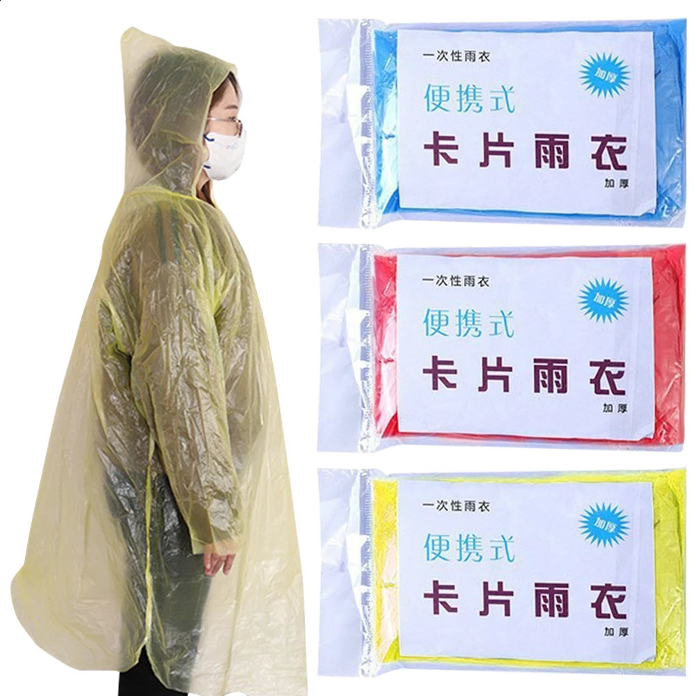1PC Vacuum Compression Disposable Raincoat Travel Card Packaging Disposable Rain Coat Outdoor Waterproof Thickened Rainwear 250421