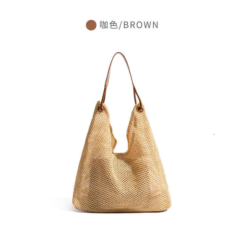 Ins Style Resort Beach Bag CKKUI Straw Simple Woven Beach Vacation Lazy Style Tote Shoulder Bag KQ