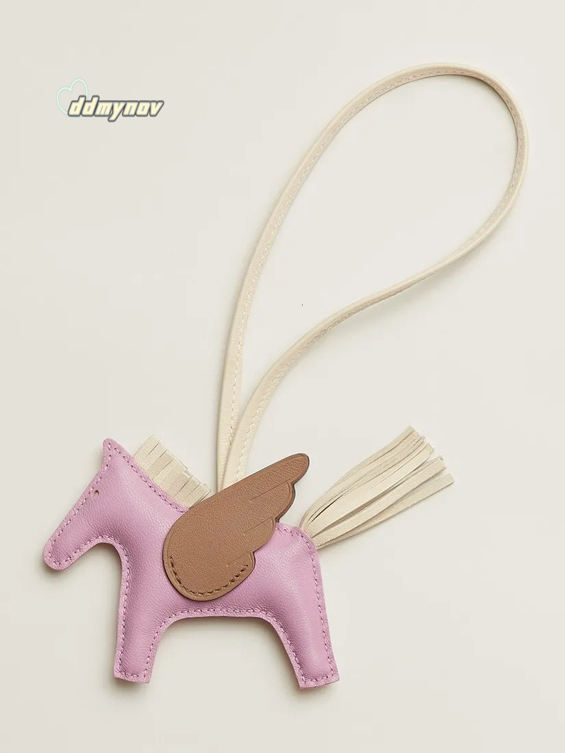 Handmade Little Pegasus Bag Charm Sheepskin Hand-sewn High-end Rodeo Pony Pendant Keychain Car Hanging Decoration ddmynov