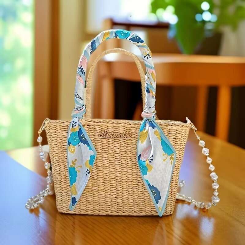 Ins Style Resort Beach Bag Bags New Handmade Single Shoulder Woven Handbag Straw Bag Seaside Crossbody Vacation Bag KQ