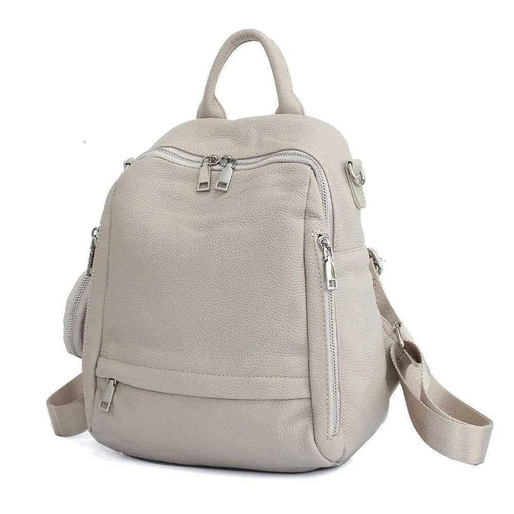 Zency Fashion Genuine Leather Women's Backpack High Quality School Travel Female Shopper Shoulder Bags Satchel Rucksack Commuter