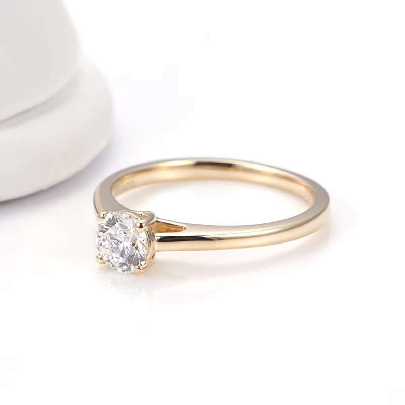 18k Yellow Gold Diamond Wedding Ring 0.5ct Carat Solitaire Diamond Ring Lab Grown Diamond Jewelry Rings