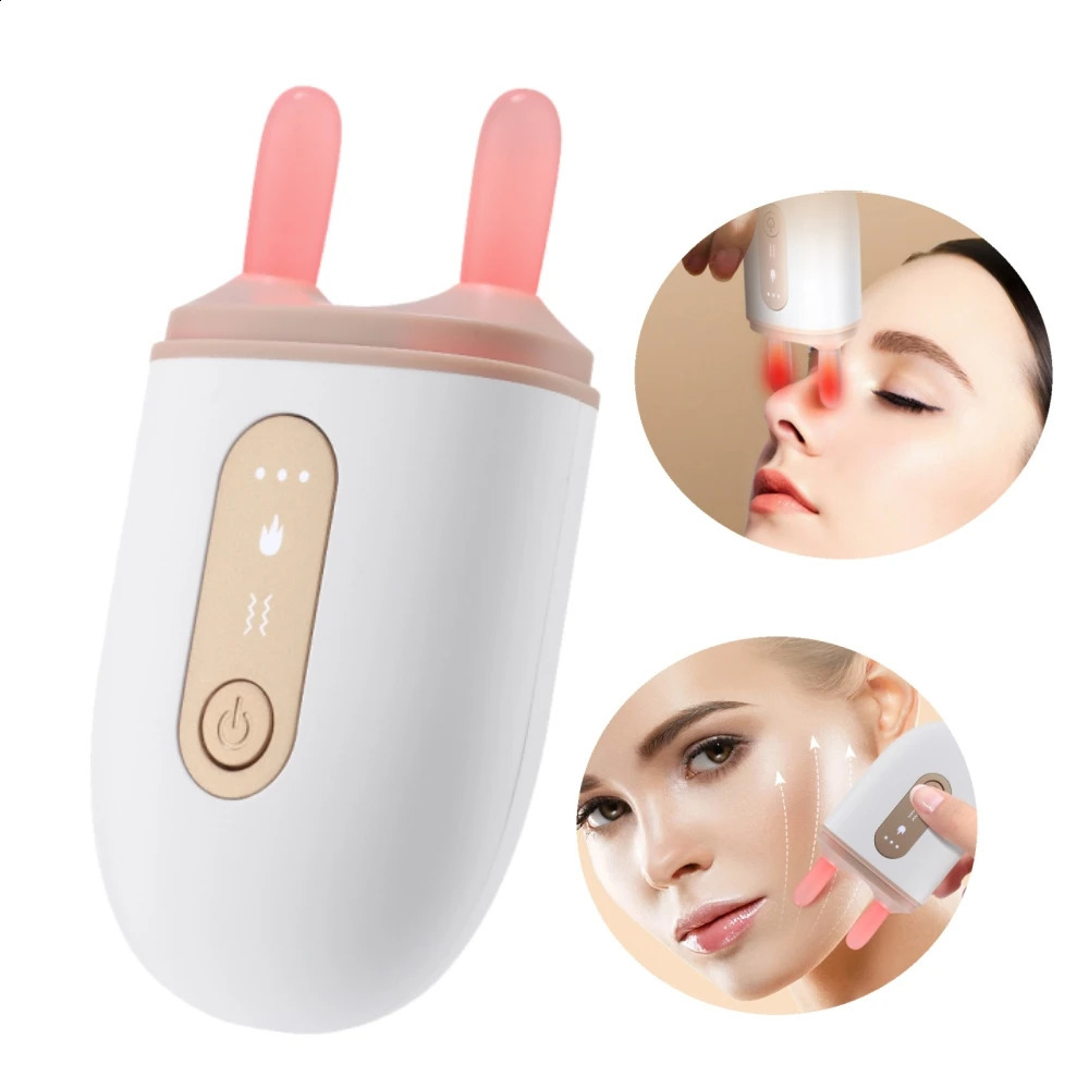 Nose Face Massager High Frequency Ultrasonic Pulse Infrared Vibration Nose Bridge Shape Jade Warm Scrape Beauty V Face 250418