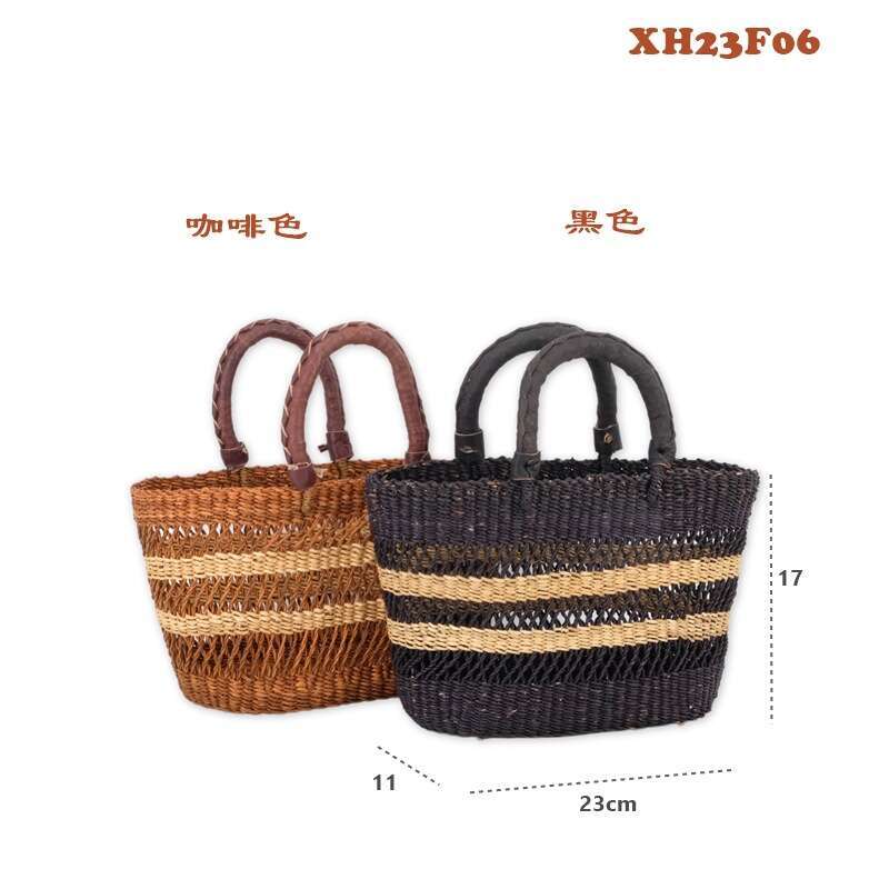 Ins Style Resort Beach Bag Straw Woven Handmade Water Bucket Vegetable Basket Women S Bag Rattan Vacation Beach Handbag KQ