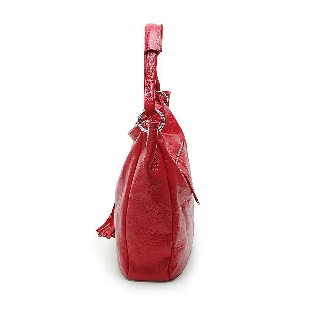 Zency Elegant Tassel Women S Handbag Soft Genuine Leather Shoulder Bags Crossbody Fashion Brown Red Bag For Ladies Large Bag