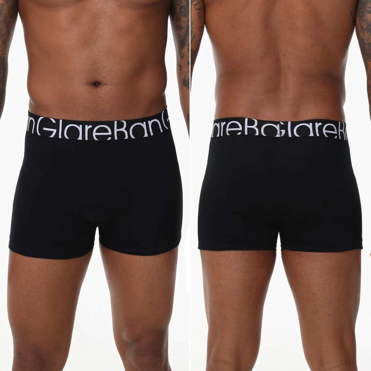 6-piece set of black cotton boxing shorts mens underwear mens soft mens underwear mens comfortable boxing shorts sliding underwear Z250422-1