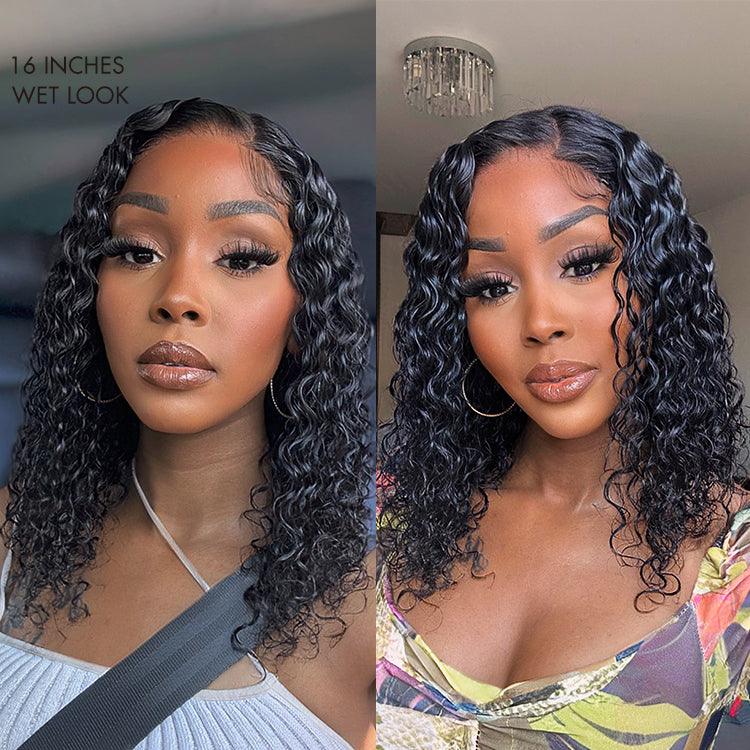 Deep Wave Hair 100% Human Lace Frontal Wig Pre Plucked Brazilian Human Hair For Black Women Ready To Wear 13x4 Glueless Wig 280density Human Hair Read