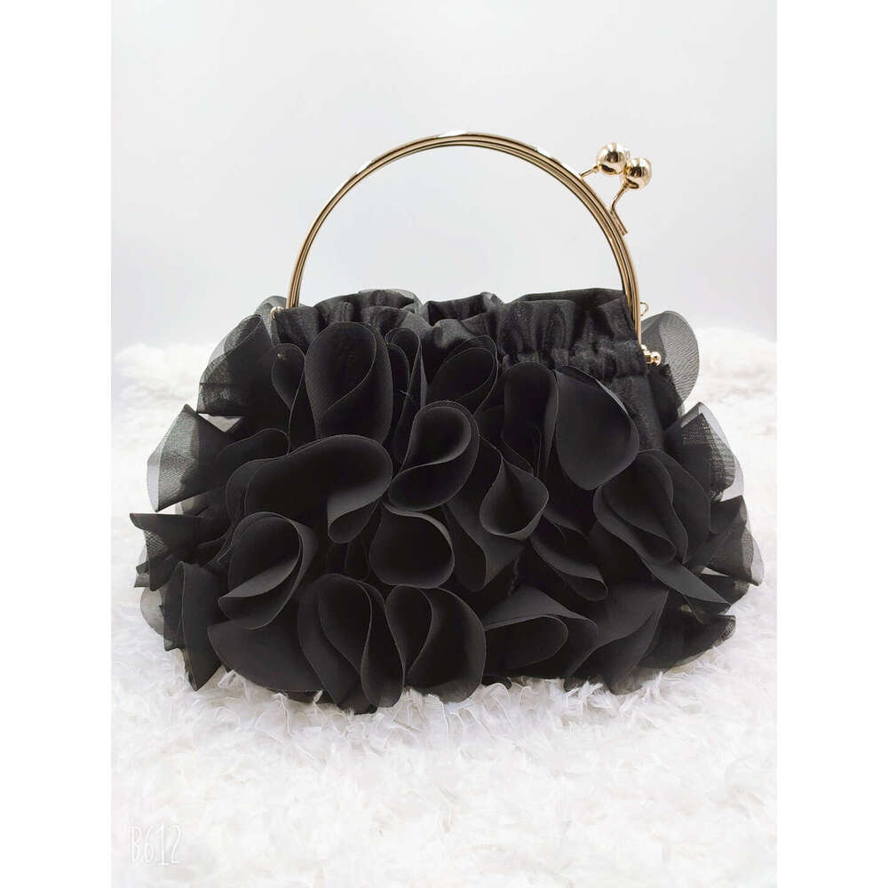 Korean Version Of New Women's Flower Handbag, Silk Banquet Bride Dress Bag, Fairy Diagonal Cross Bag