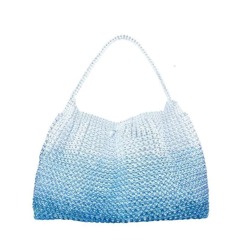 Ins Style Resort Beach Bag Summer Fresh Seaside Vacation Thailand Tourism Handmade Beaded Internet Celebrity Handheld Woven Women S Bag Storage KQ