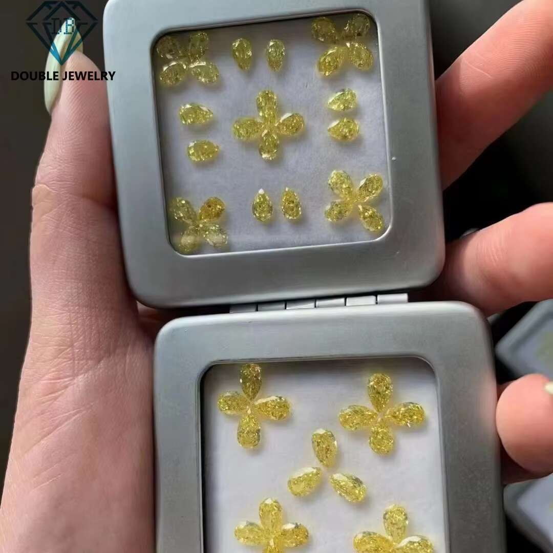 Double Jewelry Vivid Yellow Asscher Lab Diamond 1ct 2ct 3ct 4ct with IGI Certificate HPHT CVD Certified Loose Lab Grown Diamond