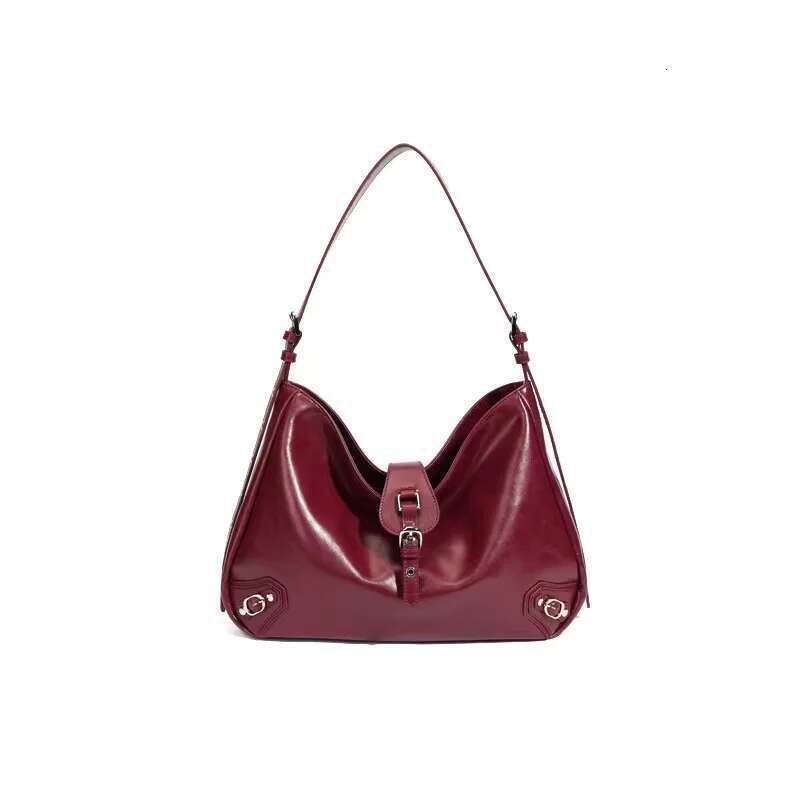 2025 New Cowhide Motorcycle Retro Style Commuting Versatile One Shoulder Crossbody Lazy Women's Bag Designer's bag
