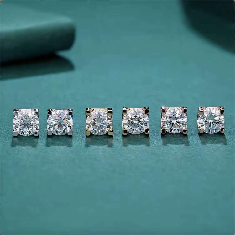 VOAINO Custom 9K 14K 18K Oem Competitive Price Screw Back Cvd Lab Grown Diamond Stud Earring for Women Men 0.5ct 1ct 2ct