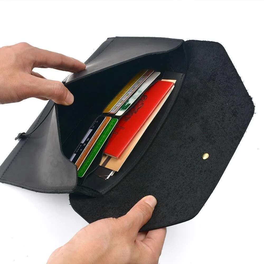 Top Layer Computer Public Document Portable Ipad Laptop Cowhide File Storage Bag