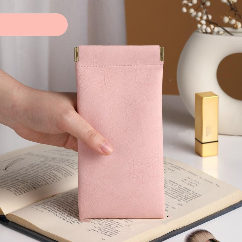 Simple Lipstick Makeup Storage Bag Women Fashion Portable Mini Key Jewelry Cosmetic Organizer Pouch Handbag Pu Small Bags Gift R250423