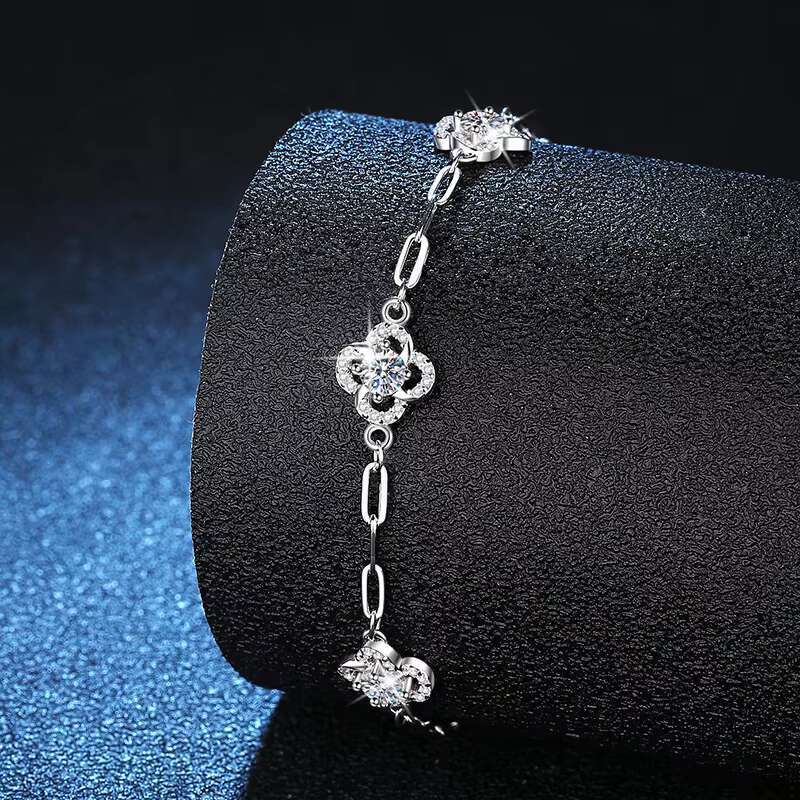 2025 Hot Selling Fine Jewelry Bracelet Luxury S925 Sterling Silver Moissanite Bracelet for Women