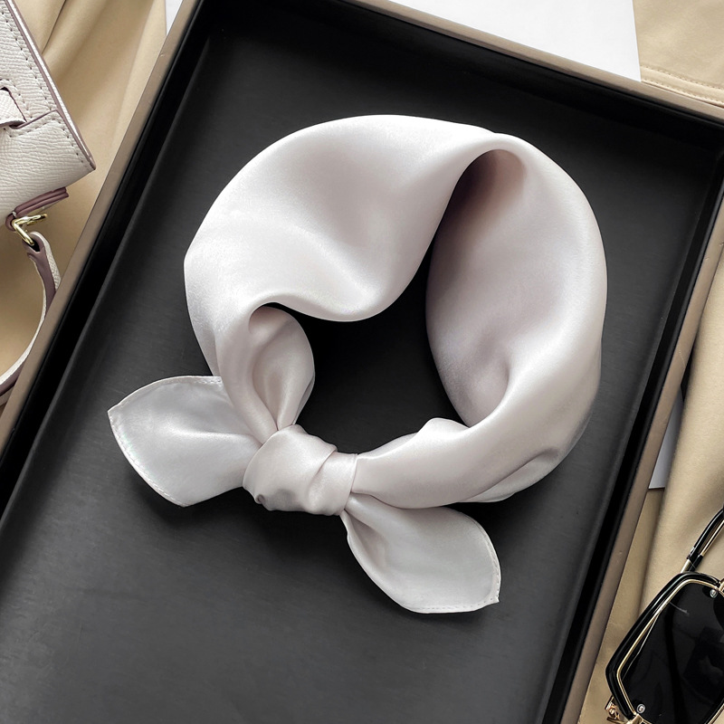 K488 Pure color silk mulberry silk small square scarf silk scarf women's versatile spring autumn winter scarf with suit