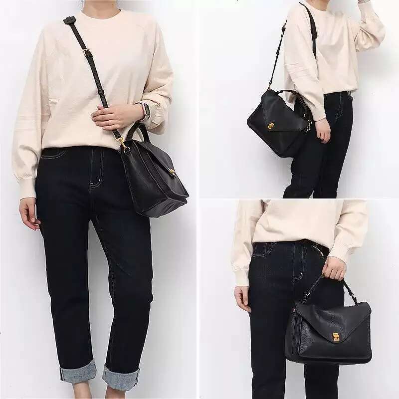 Designer Bag New Women Commuter Messenger Bag First Layer Cowhide Large Capacity Handbag