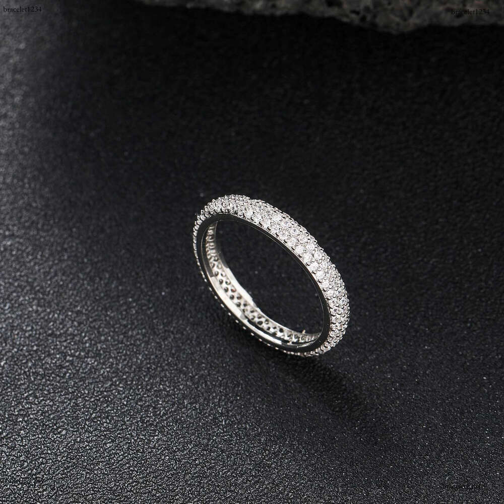 Luxury designer Hip hop Ring micro-set with three rows of ice out VVS Moissanite rings, Hip Hop men's and women's rings with free shipping