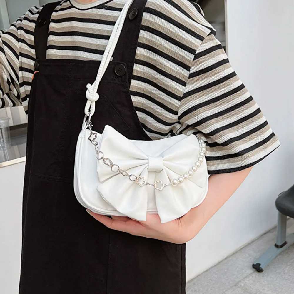 2024 Bow Shoulder Bag Trendy Casual Underarm Bag Large Capacity Business Womens Bag SexyXJ250508
