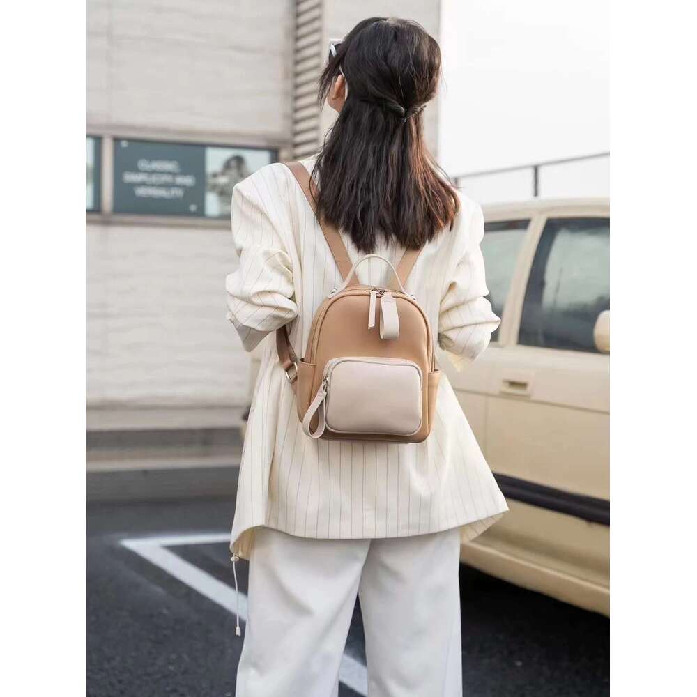 New Color Contrast Multifunctional Leisure Light Double Shoulder Fashion Japanese And Korean Small Backpack Designer's bag Designer's bag