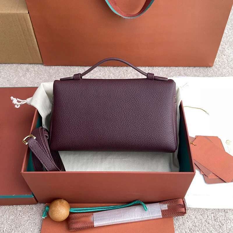 Customized Cross-Border Lunch Box Handbag Single Shoulder Slant Carry Lychee Pattern Leather Bag Versatile Neutral Minimalist St