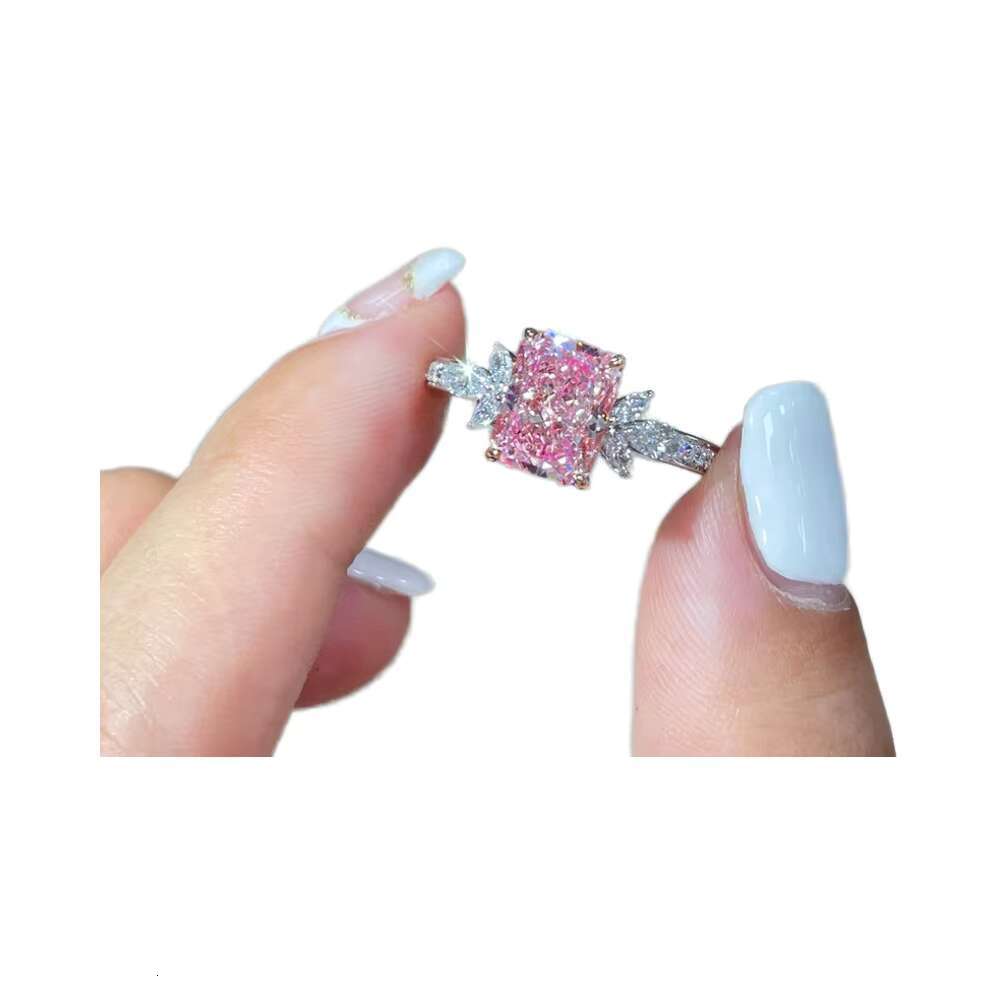 Esthetic Value Lab-grown Diamond Radiant Cut VS2IGI SH Fancy Pink Ring Engagement Ring