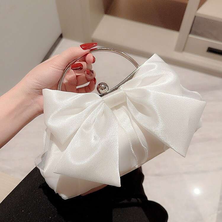 Hot Selling White Wedding Banquet Fairy Dinner Handbags, High-End Dress Bags, Chain Bags