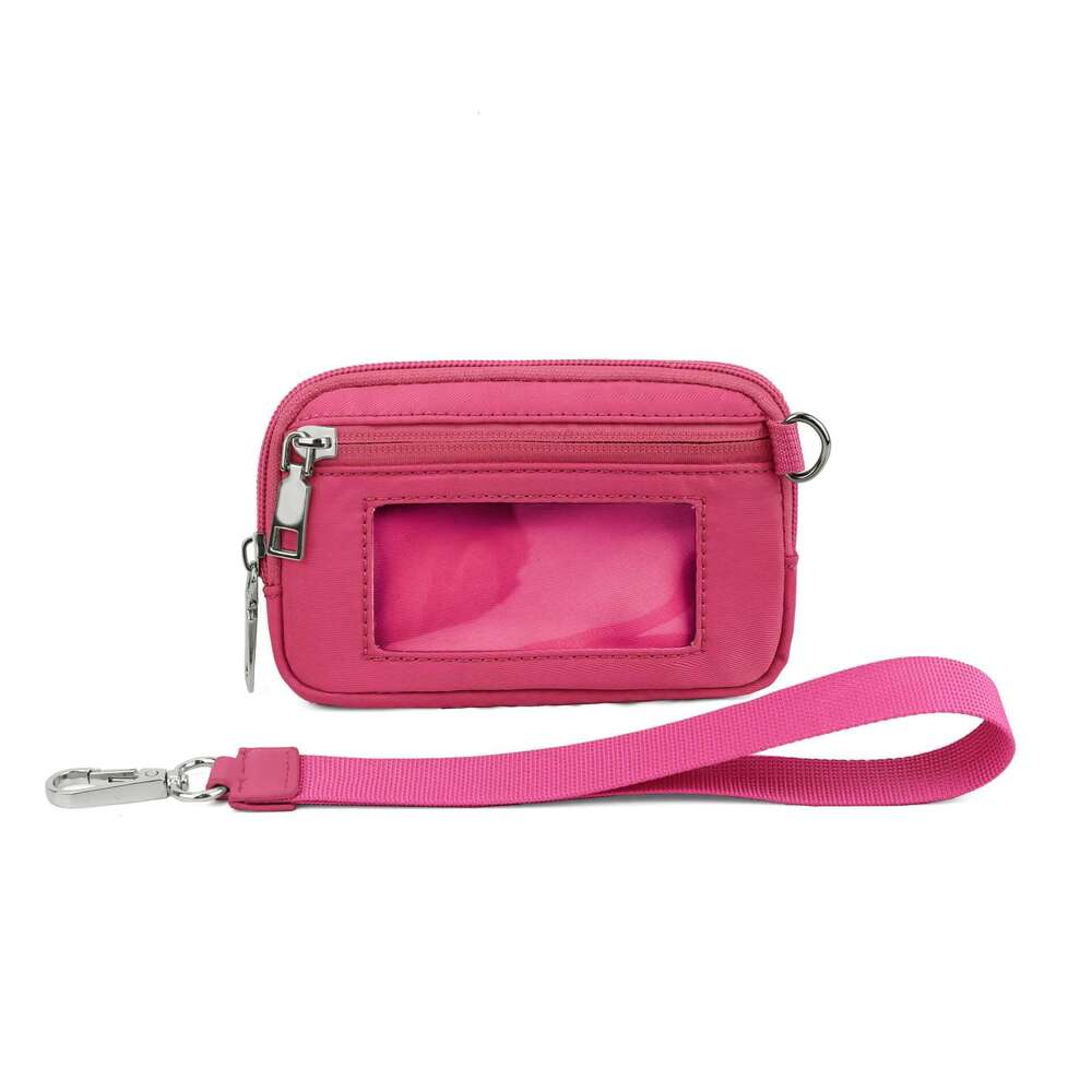 DHgadgets New Arrival Custom Detachable Pouch Summer Wristlet Keychain Coin Purse Nylon PVC Pocket Card Holder Bracelet Wallets Bags