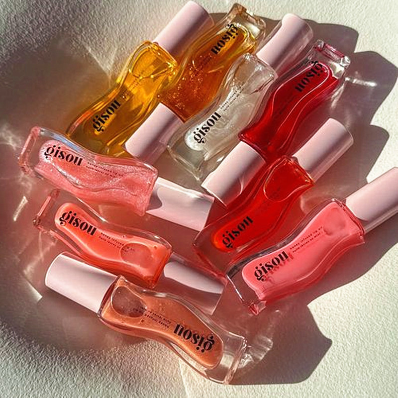 11 Colors Gisou Lip Oil 3ML Moisturizing Temperature Liquid Lipstick Honey Color Moistourizing Lip Makeup Lip Oil Long Lasting Nourishing Lip Care