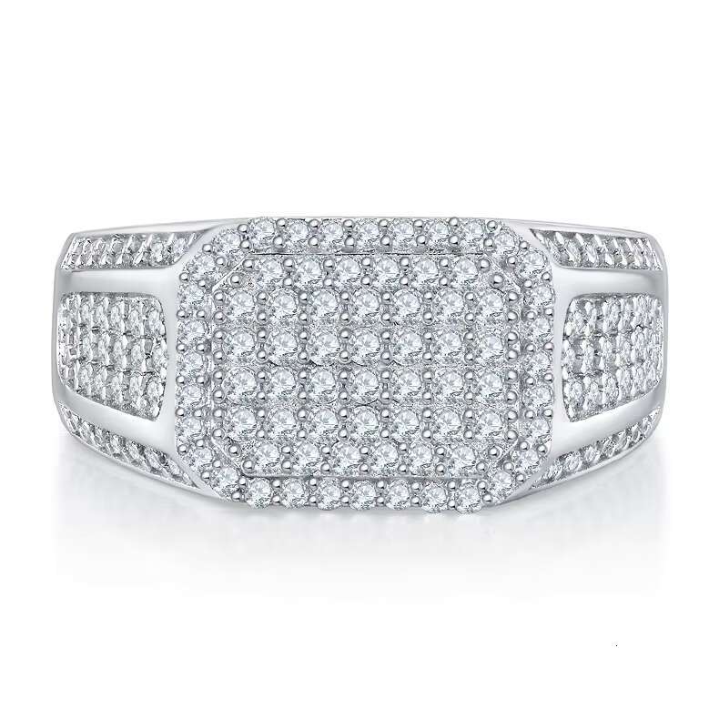 Somen Luxury Fine Jewelry 1.2ct D Grade VVS Platinum Plated S925 Sterling Silver Moissanite Rings for Mens Wedding