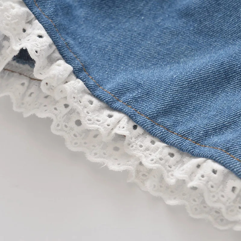 Bear Leaders 27 year summer baby girl lace shorts childrens open top fashionable womens jeans 250414z