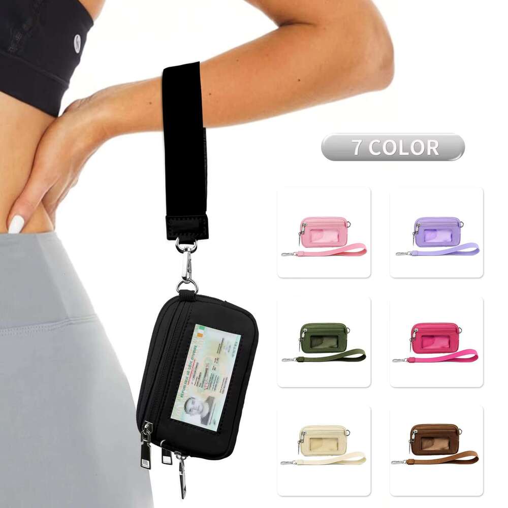 DHgadgets New Arrival Custom Detachable Pouch Summer Wristlet Keychain Coin Purse Nylon PVC Pocket Card Holder Bracelet Wallets Bags