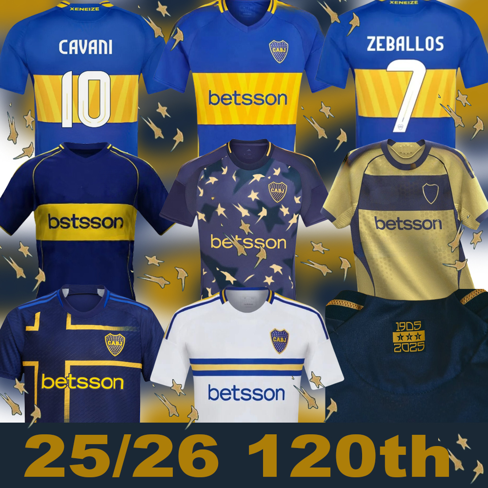 120Th Boca Juniors navy blue gold star football shirts Tercera Camiseta Boca Jrs 25/26 Xeneizes third soccer jerseys Merentiel Gimenez 24/25 home away kits