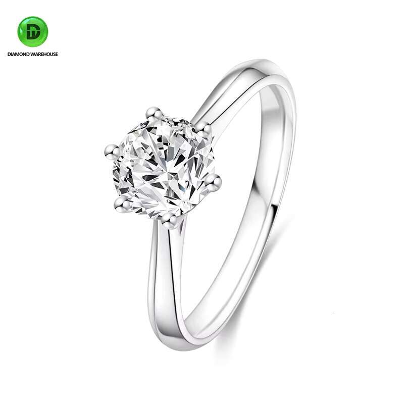 Unisex 18K White Gold Lab Grown Diamond Wedding Ring Classic CVD HPHT Rhodium Plated Fine Jewelry for Engagement Parties