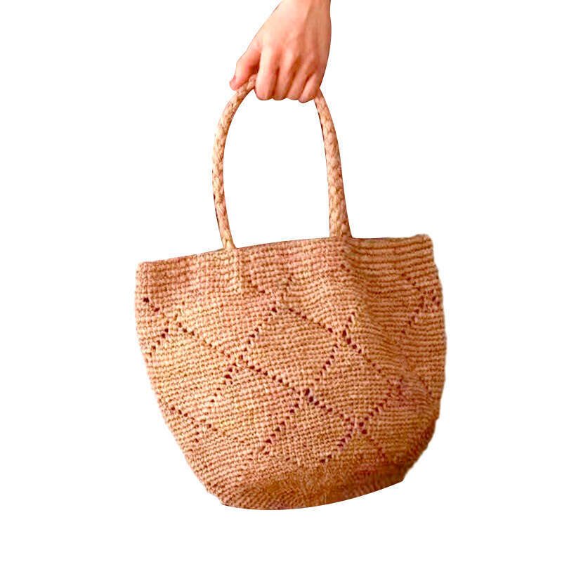 Ins Style Resort Beach Bag Hand Woven Shoulder Bag Handbag Women S Simple And Versatile Travel Leisure Vacation Beach Bag KQ