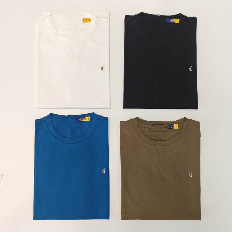 Men's T-Shirts Designer Elastic cotton round neck embroidered versatile slimming short sleeved simple and high-end T-shirt