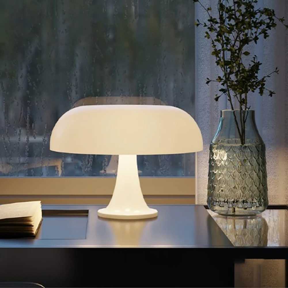 Mushroom table lamp minimalist modern bedroom bedside lamp Danish designer orange decorative table lamp Z250618